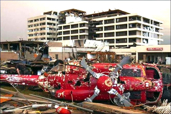 scene of tornado destruction
